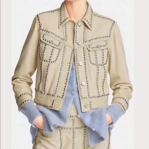 Coach Cropped Bleached Studded Denim 